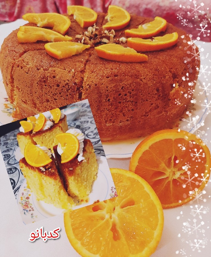 عکس کیک خیس پرتقالی 