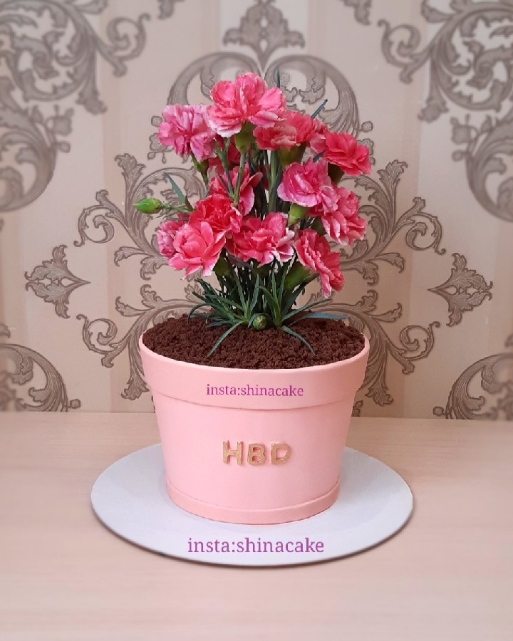 عکس کیک گل و گلدان 