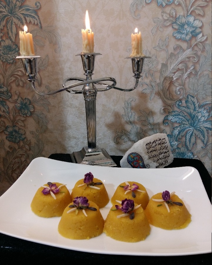 عکس حلوای ارد برنج دسر کرمانی شهادت حضرت فاطمه (س)