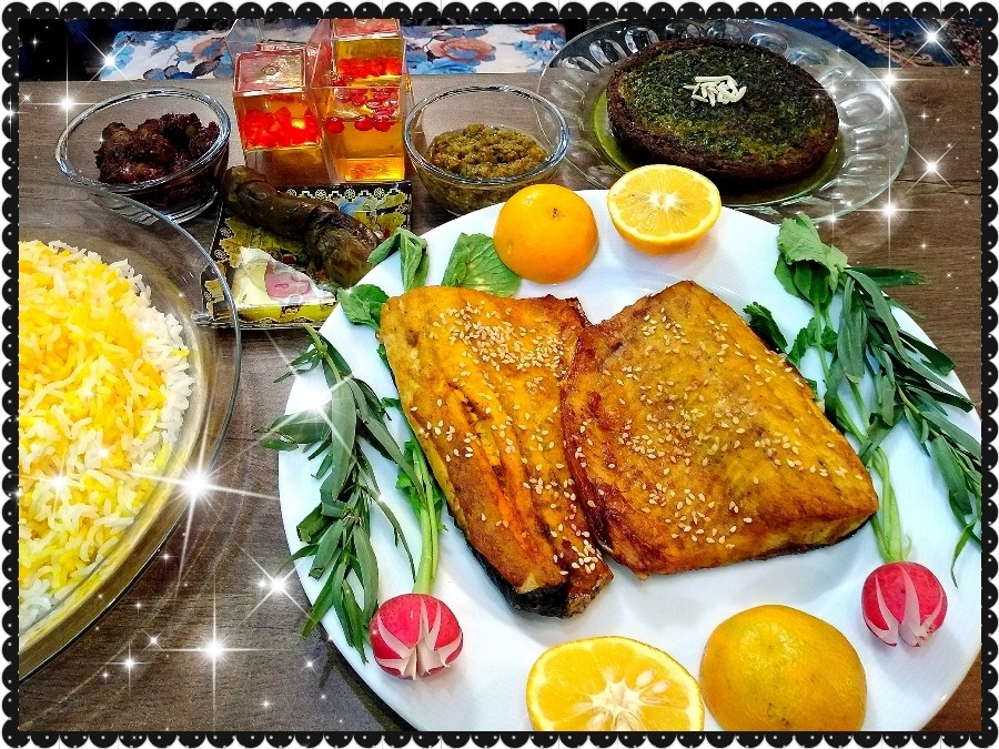 عکس ماهی کنجدی با کوکوسبزی