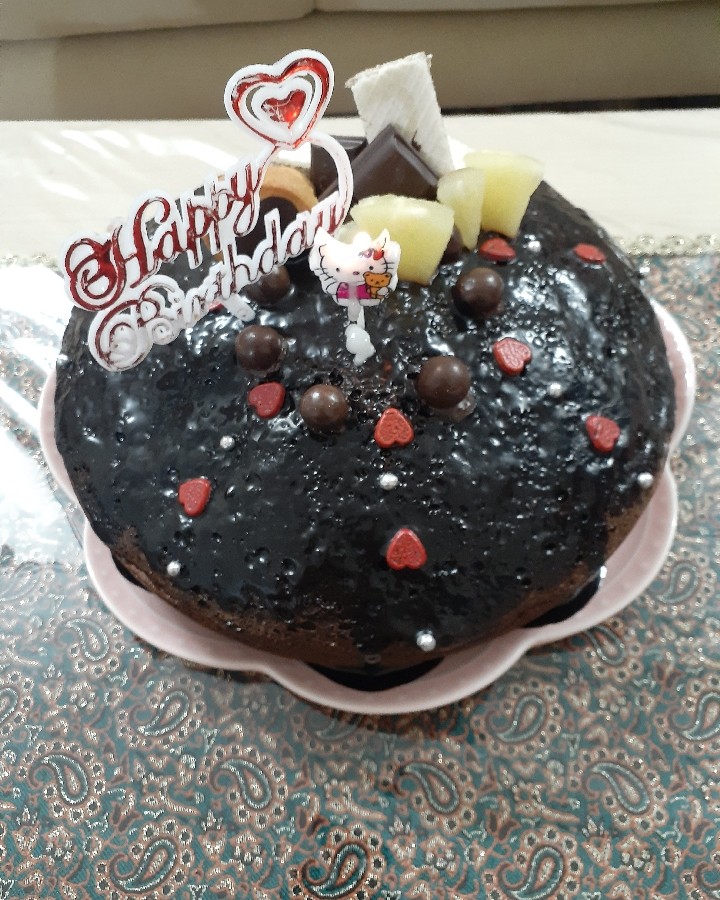 عکس کیک شکلاتی و ژله ویترینی