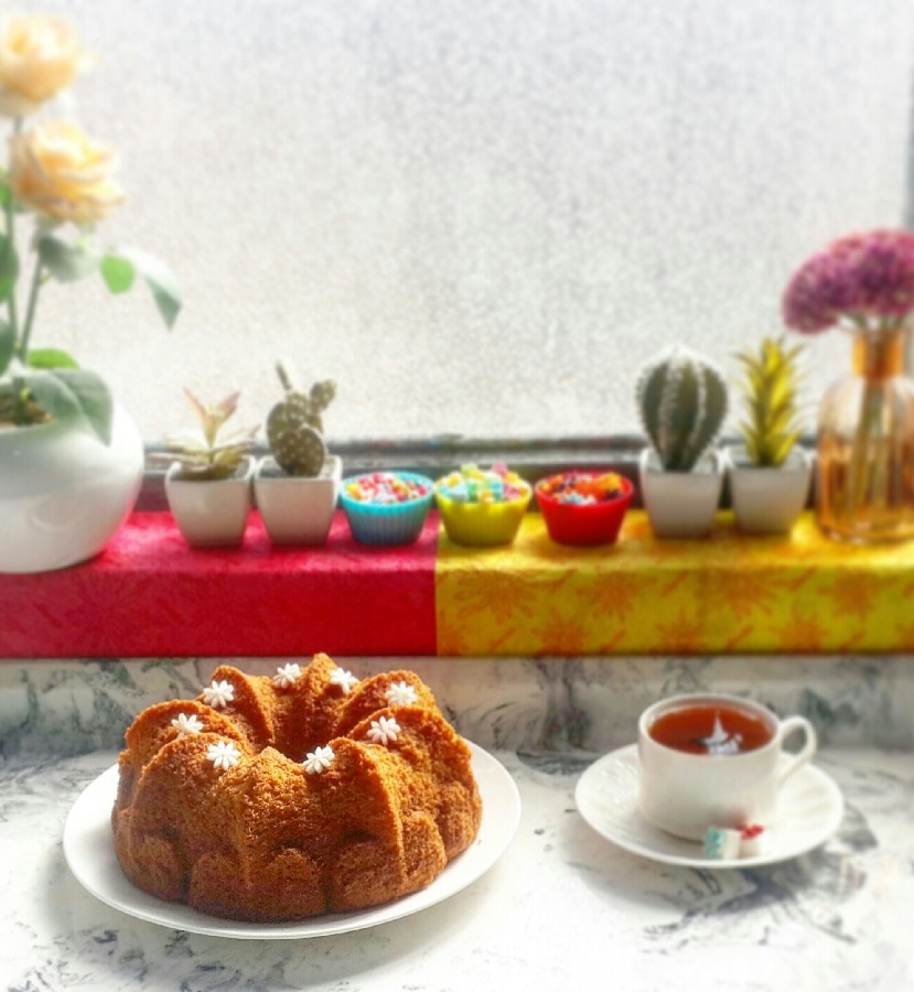 عکس کیک وانیلی ساده