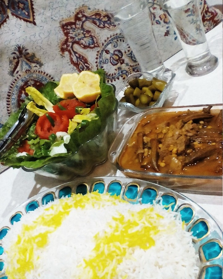 عکس چلو خورش بامیه