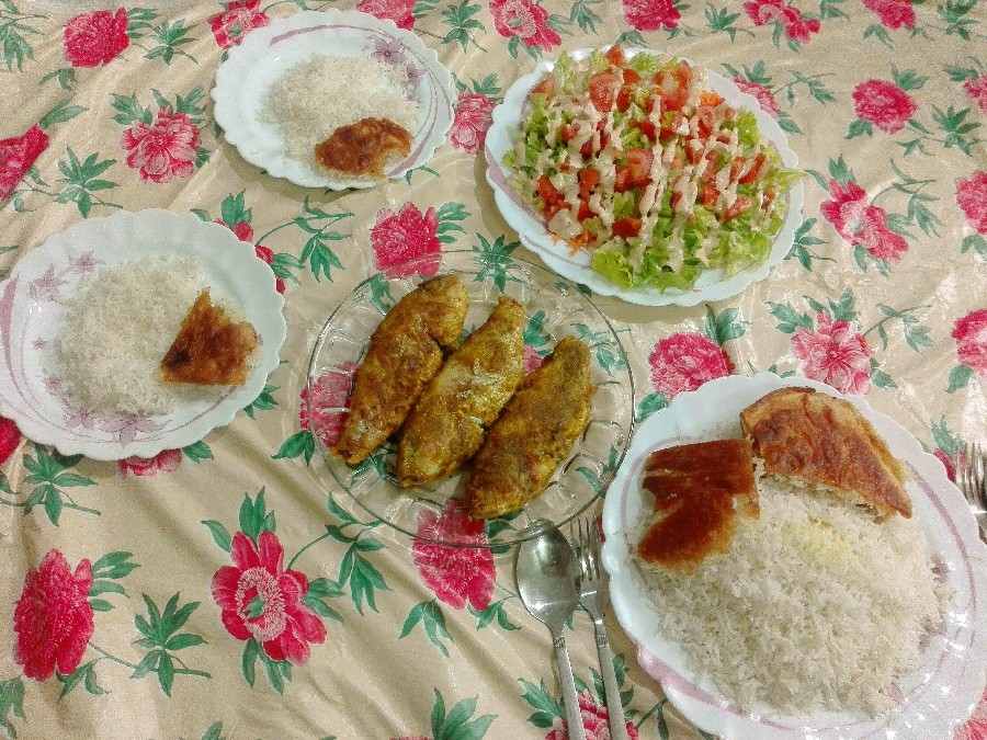 عکس پلو ماهی کبابی لذیذ