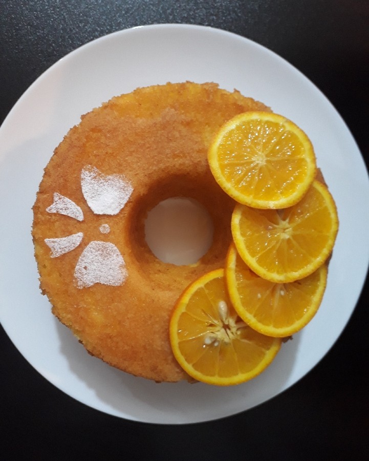 عکس کیک با آب پرتقال