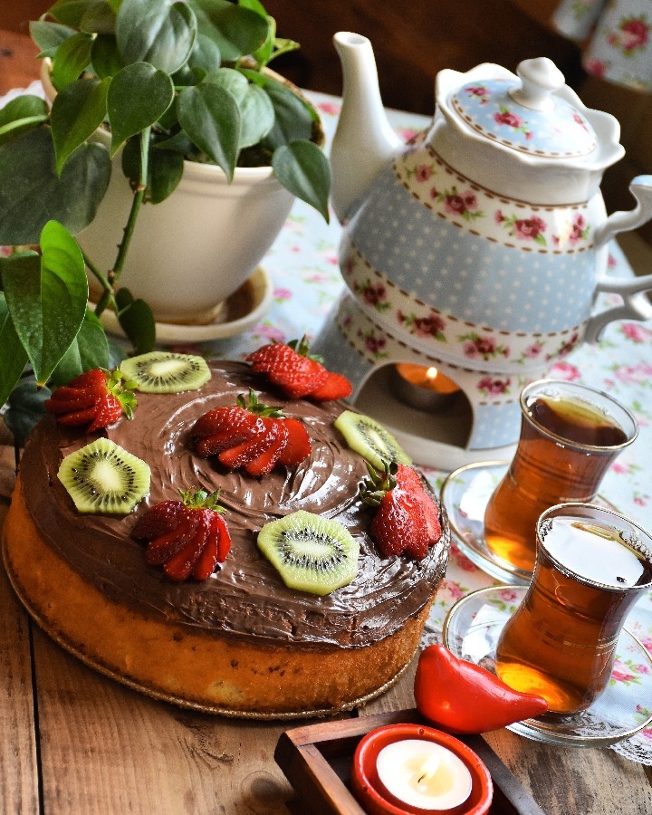 عکس کیک با روکش نوتلا