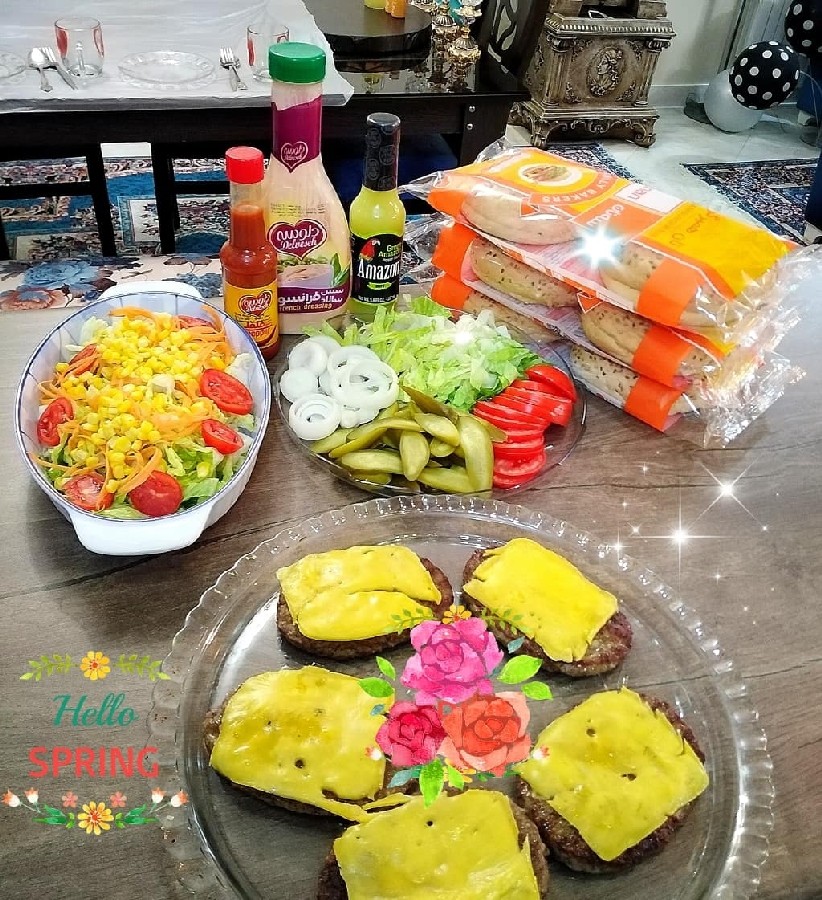 عکس برگر خانگی