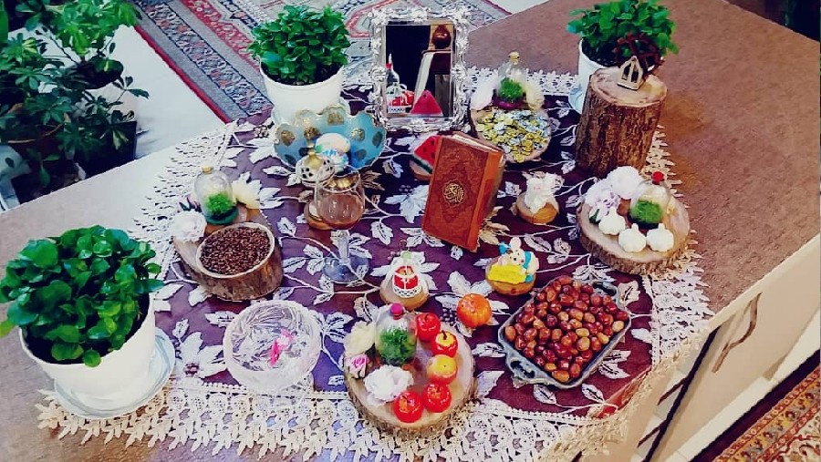 سفره ی هفت سین مامان فاطمه به امید سلامتی برای همه
