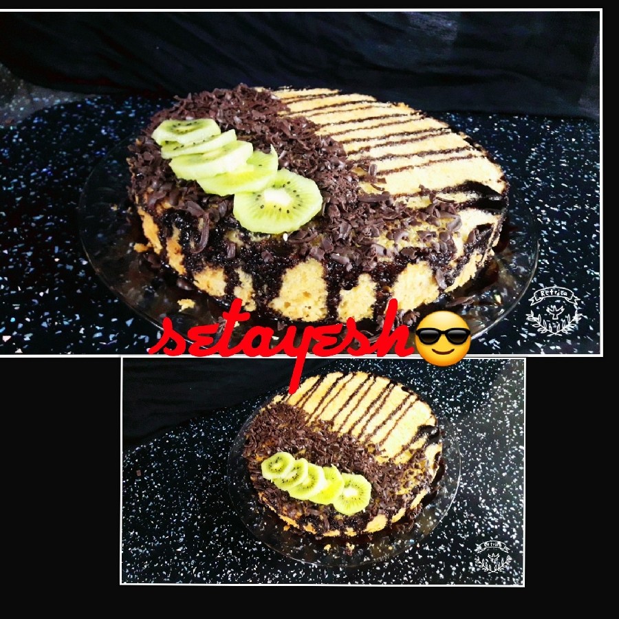 عکس کیک پرتقال با سس شکلات