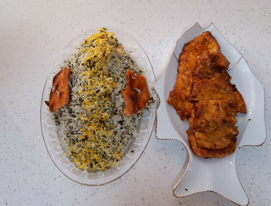 عکس سبزی پلو ماهی مامان پز