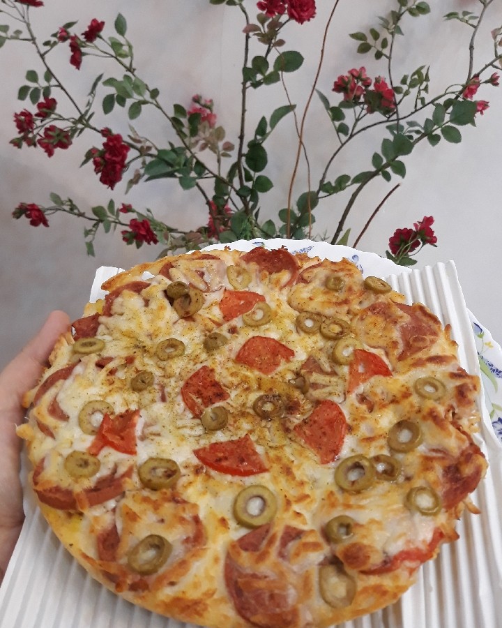 پیتزا پپرونی و مرغ
