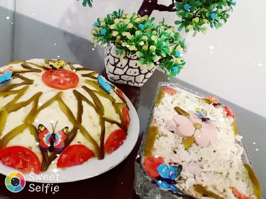 عکس سالاد الویه و ماکارونی