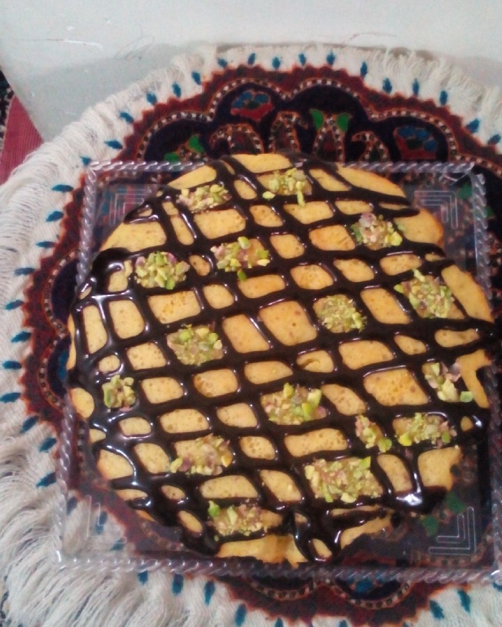 کیک زعفرانی تولد خواهرجونم