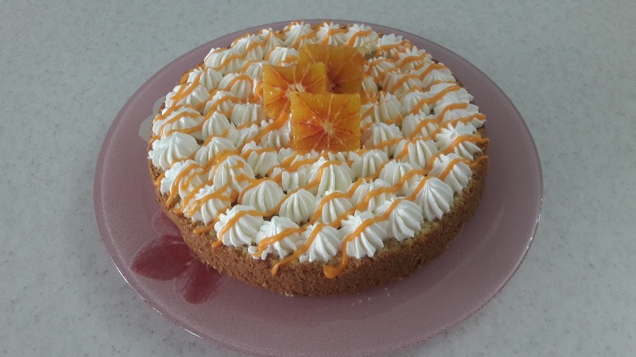 عکس کیک شیفون با رویه پرتقالی
