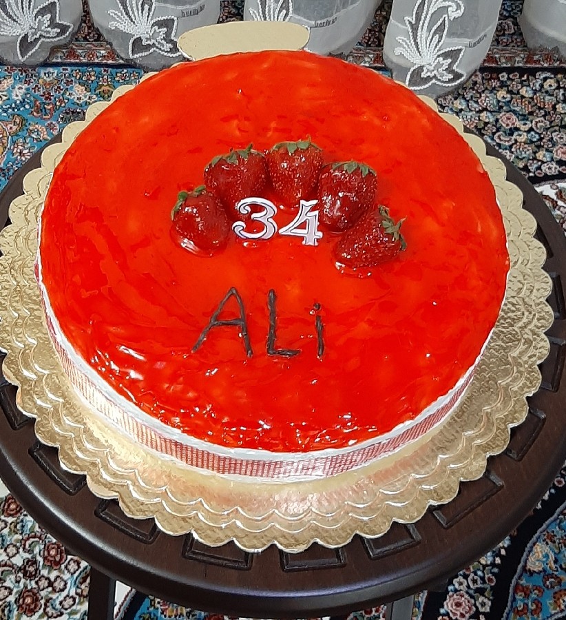 عکس کیک تولد همسرجان در قرطینه