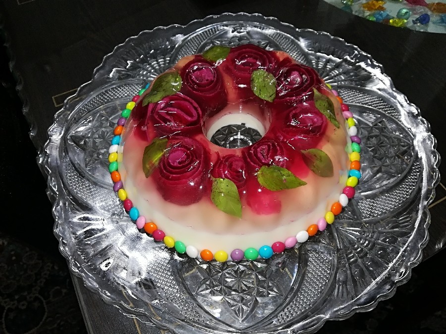 عکس ژله_ویترینی_گلی_رولی