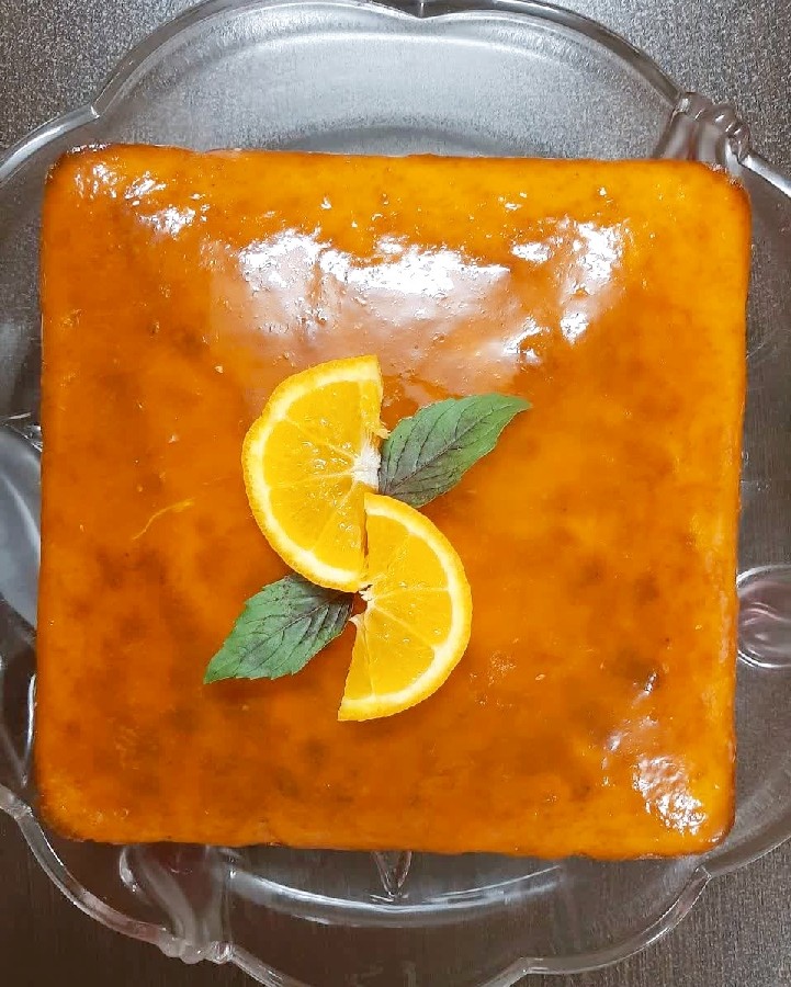 کیک پرتقال با سس پرتقالی