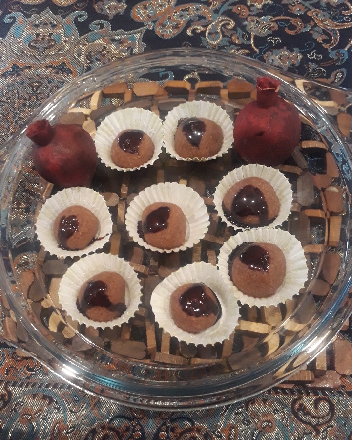 عکس اینم از توپک های شکلاتی که امشب درست کردم 
خوشحال میشم❤ کنید