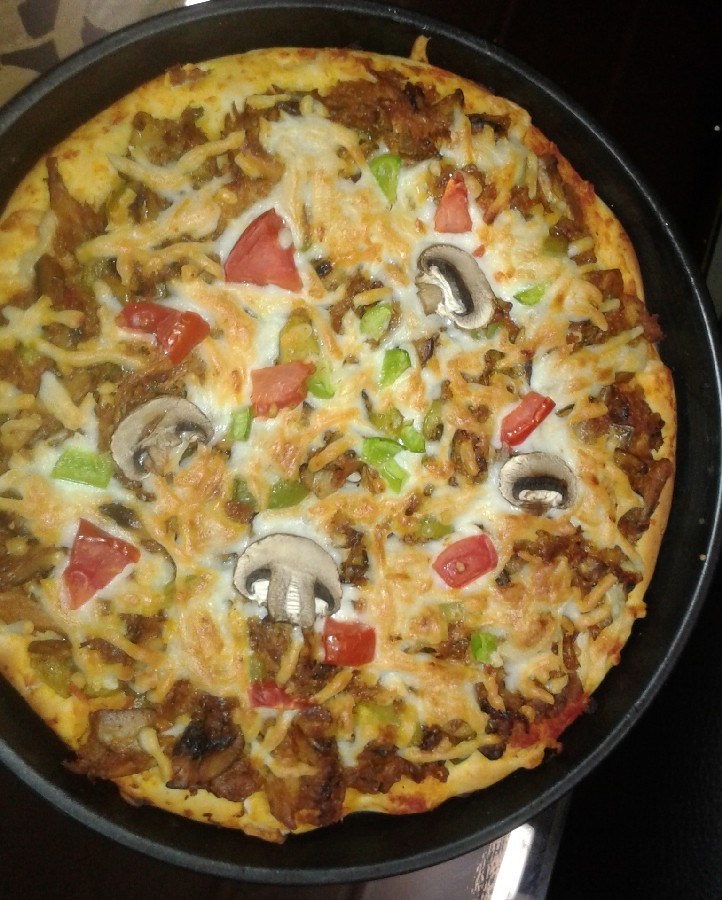 شام امشبمون#پیتزا#پیتزامرغ