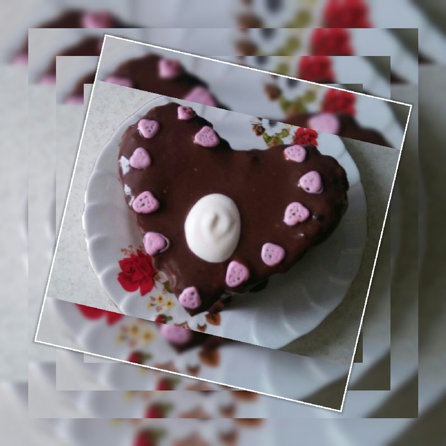 عکس مینی کیک قلب شکلاتی