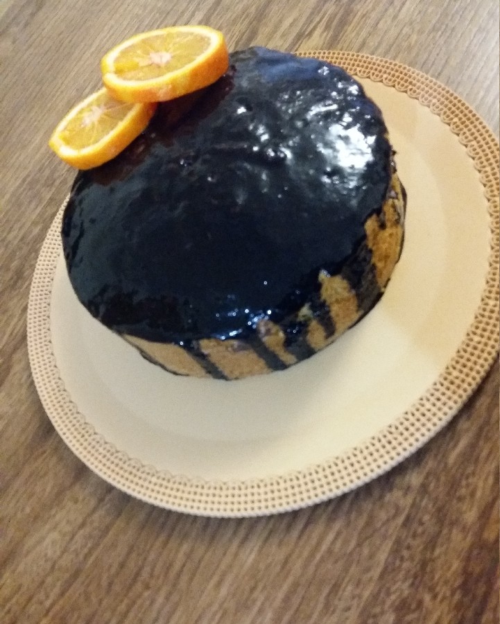 عکس کیک پرتقالی بدون آب پرتقال با دستور کاربر فرشته