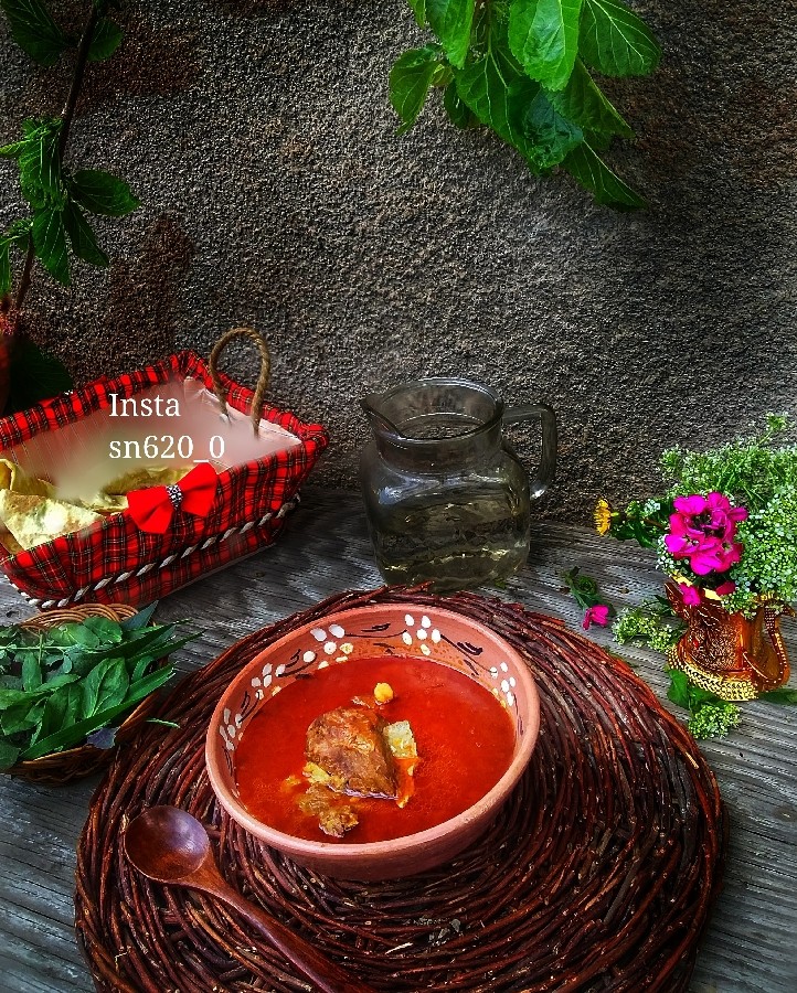 عکس آبگوشت گوجه سبز