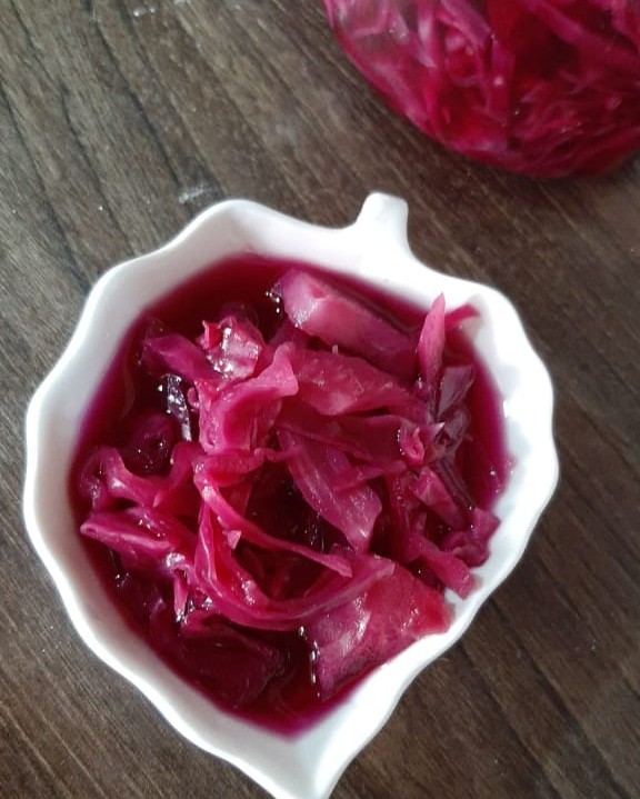 ترشی کلم قرمز فوری