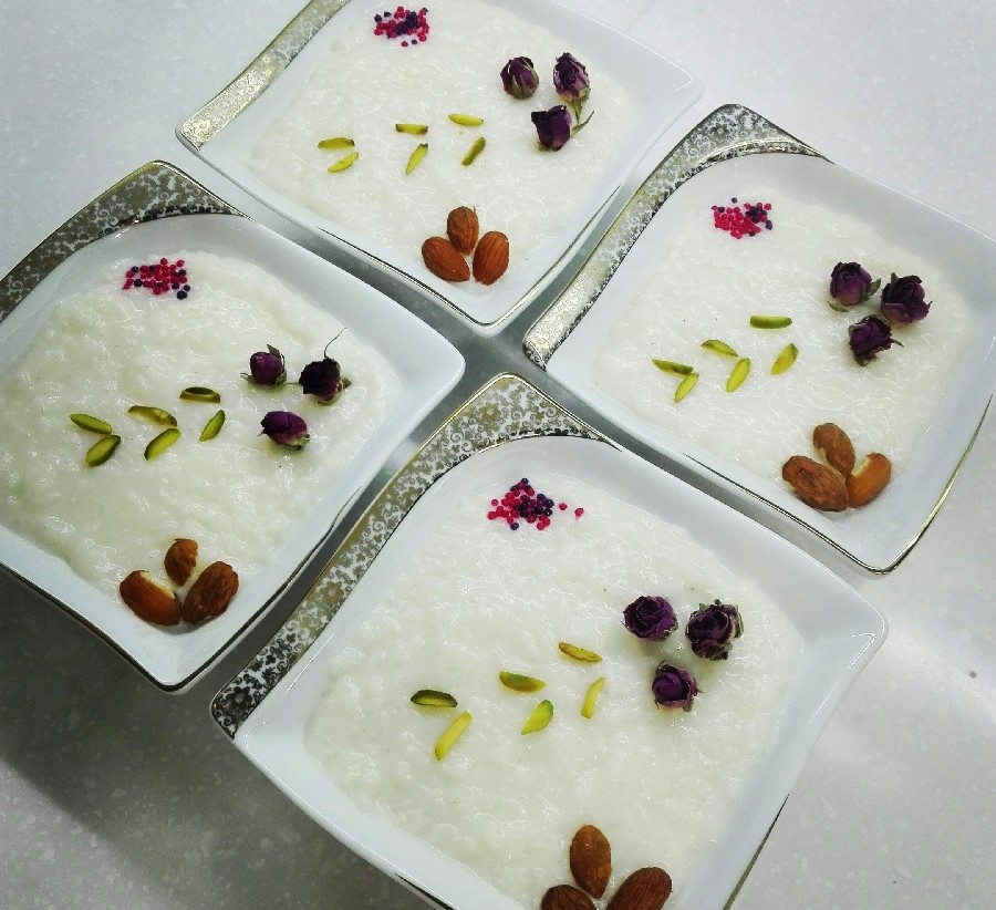عکس شیر برنج با خامه