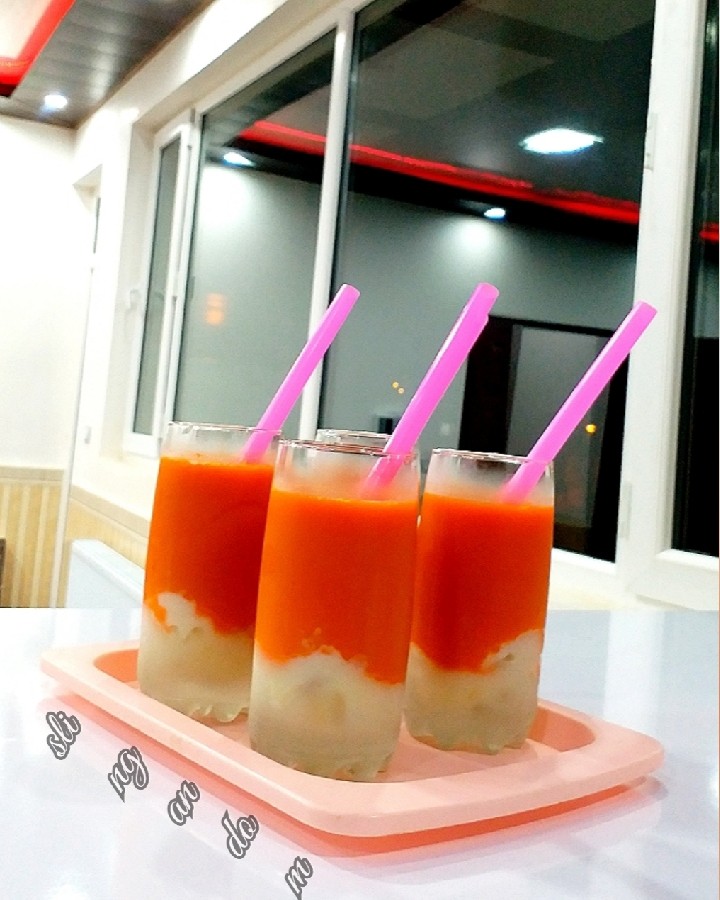 عکس آب هویج بستنی گردویی 