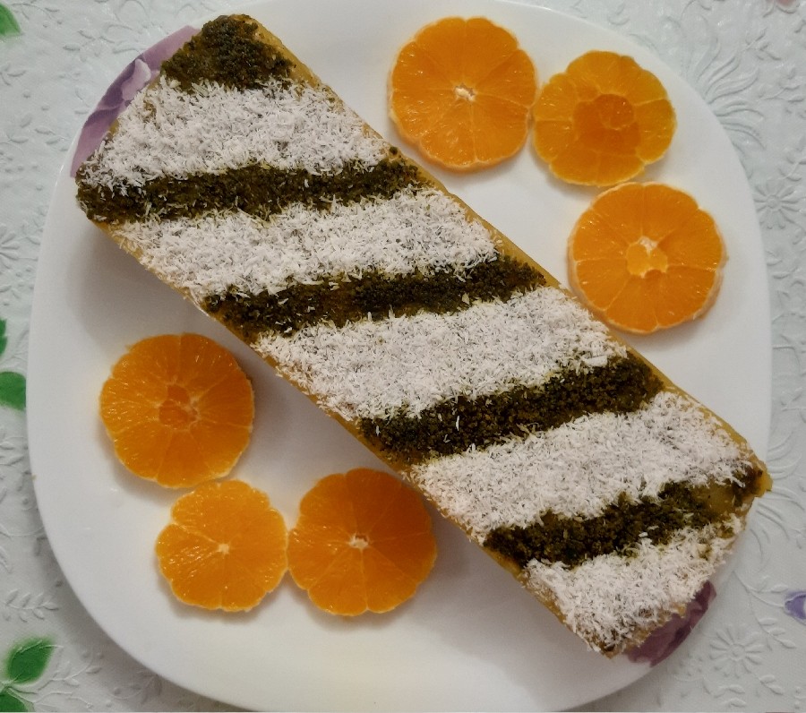 عکس کیک یخچالی پرتقالی