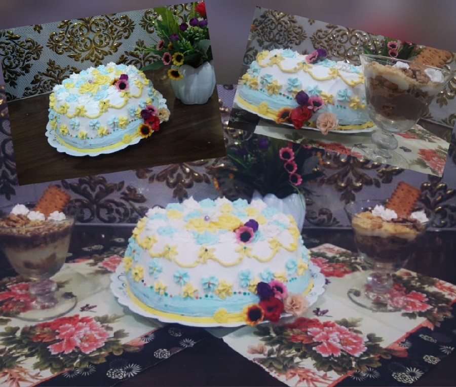 کیک شیفون ودسرپان اسپانیا.به مناسبت روز جهانی ماما