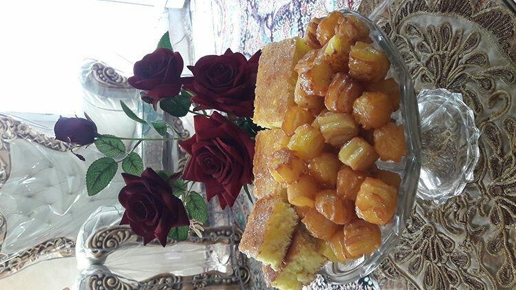 عکس بامیه و کیک زعفرونی