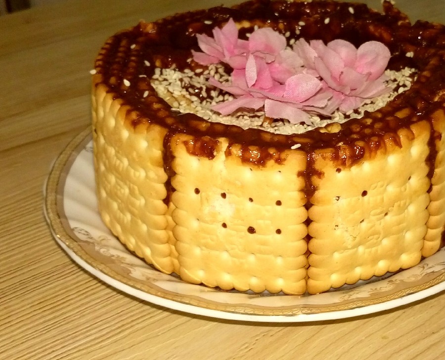 عکس نمای نزدیک کیک یخچالی