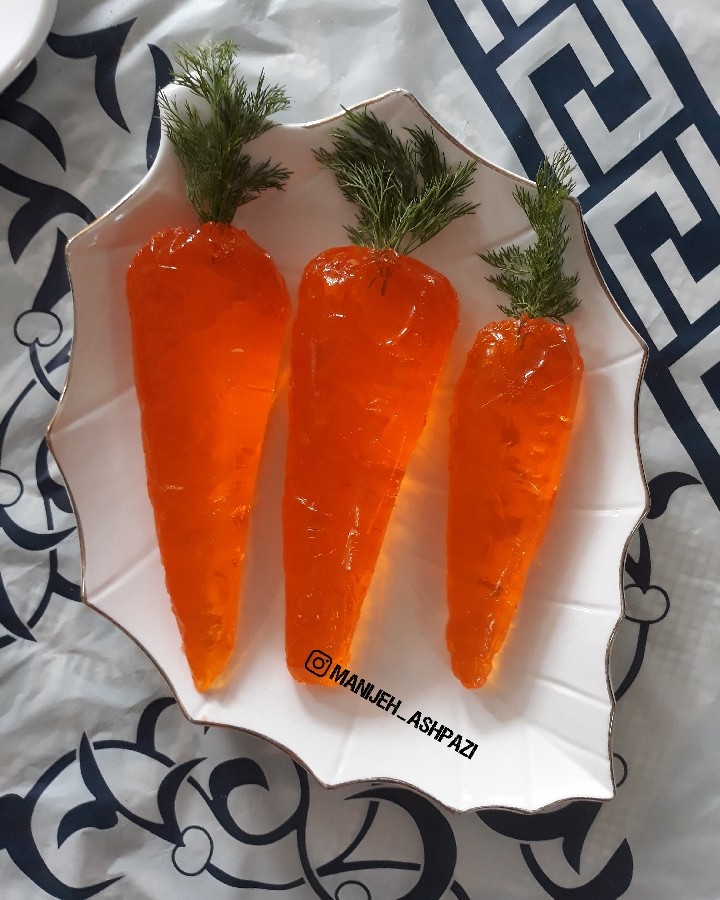 عکس ژله پرتقالی به شکل هویج