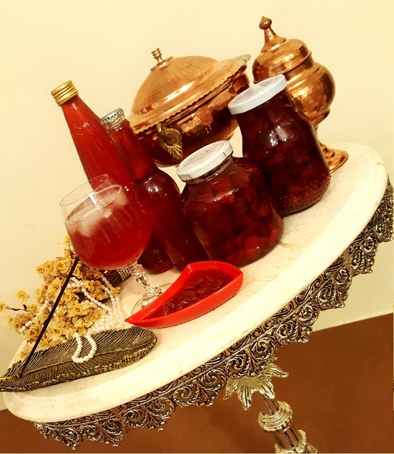 عکس مربا و شربت توت فرنگی