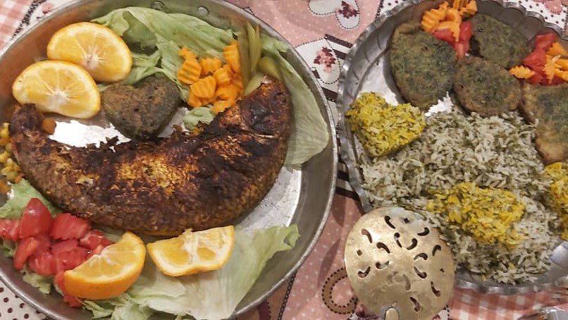 عکس سبزی پلو با ماهی شکم پر (۱ فروردین ،  عید)