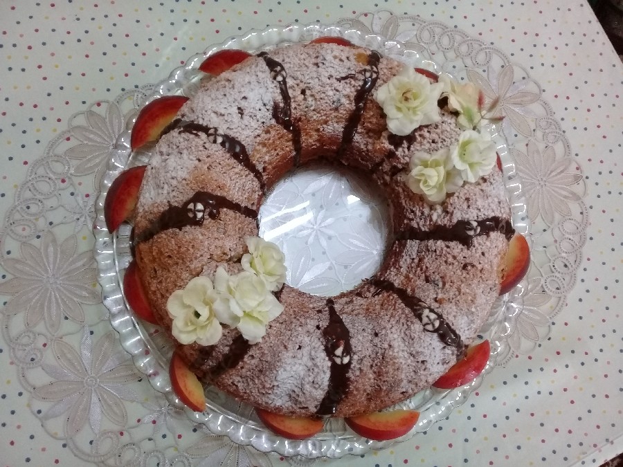 عکس کیک گردویی دارچینی