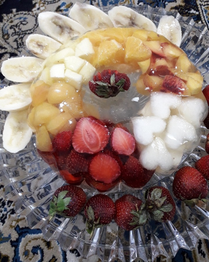 عکس ژله ویترینی میوه ای 