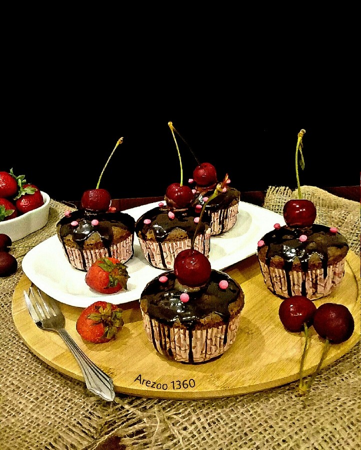عکس کاپ کیک شکلاتی