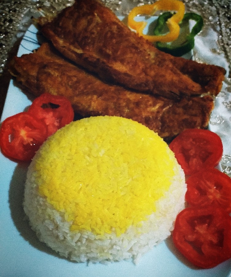 عکس ماهی با پلوی خوشمزه من