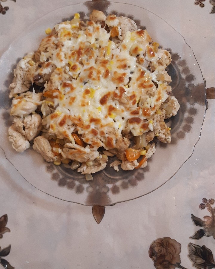 سینه مرغ با قارچ و پنیر پیتزا