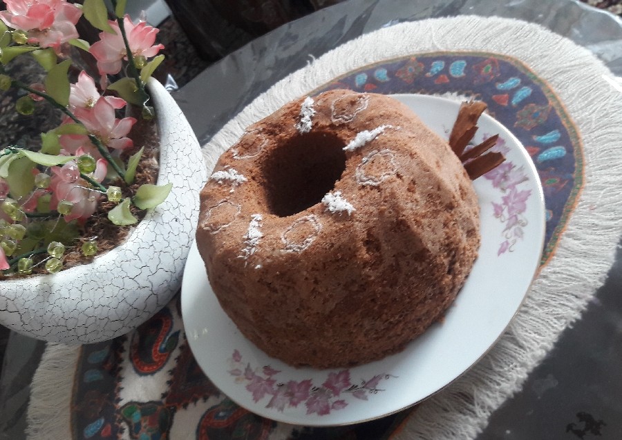 عکس کیک چای دارچین برای تولد برادر شوهرم درست کرده بودم.
