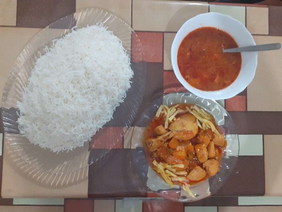 عکس برنج و مرغ 
به وقت شام 