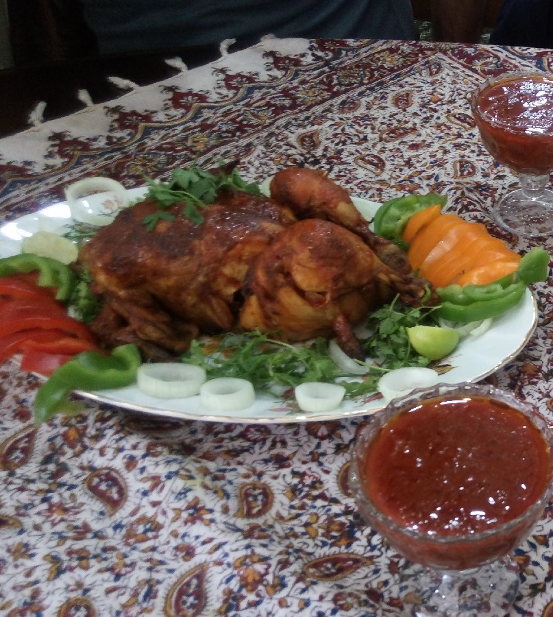 عکس مرغ شکم پر دستپخت همسر مهربونم