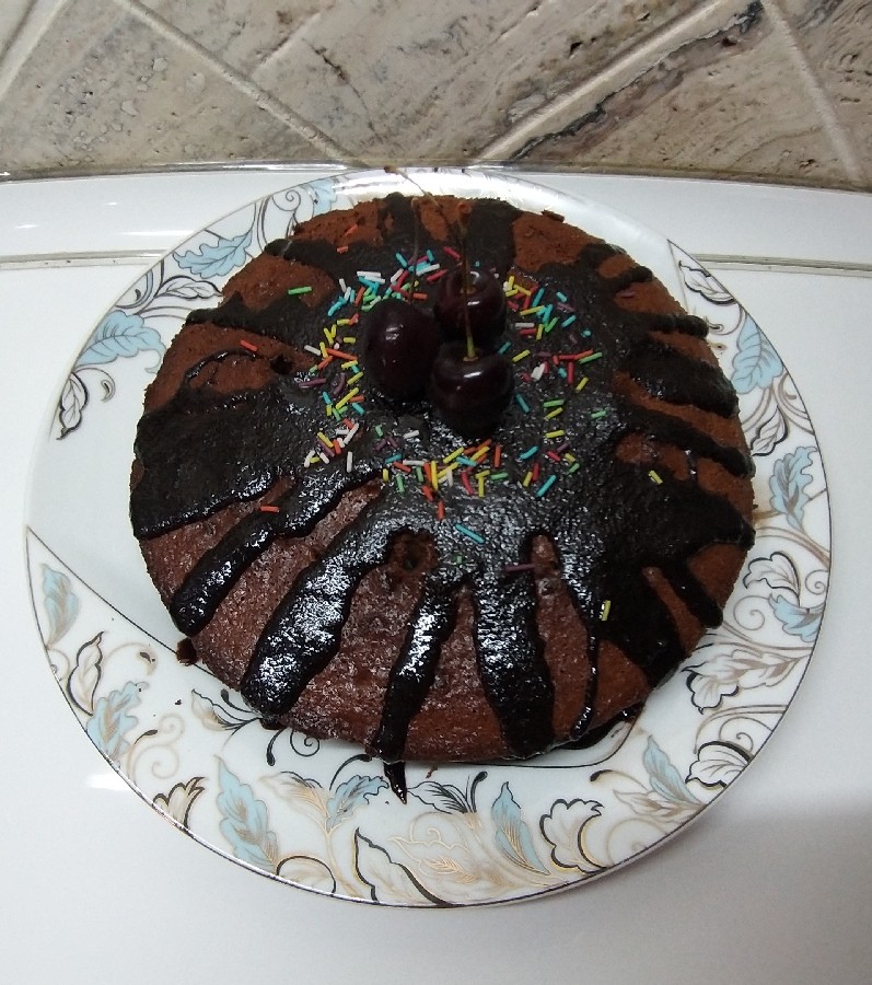 عکس کیک شیر شکلاتی
