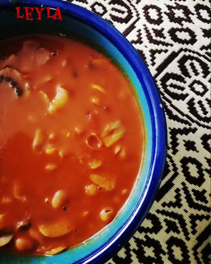 عکس خوراک لوبیا وقارچ
