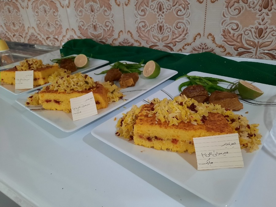 عکس اطعام_غدیر قرار_گروهی تهچین_زرشک_با_ماهیچه