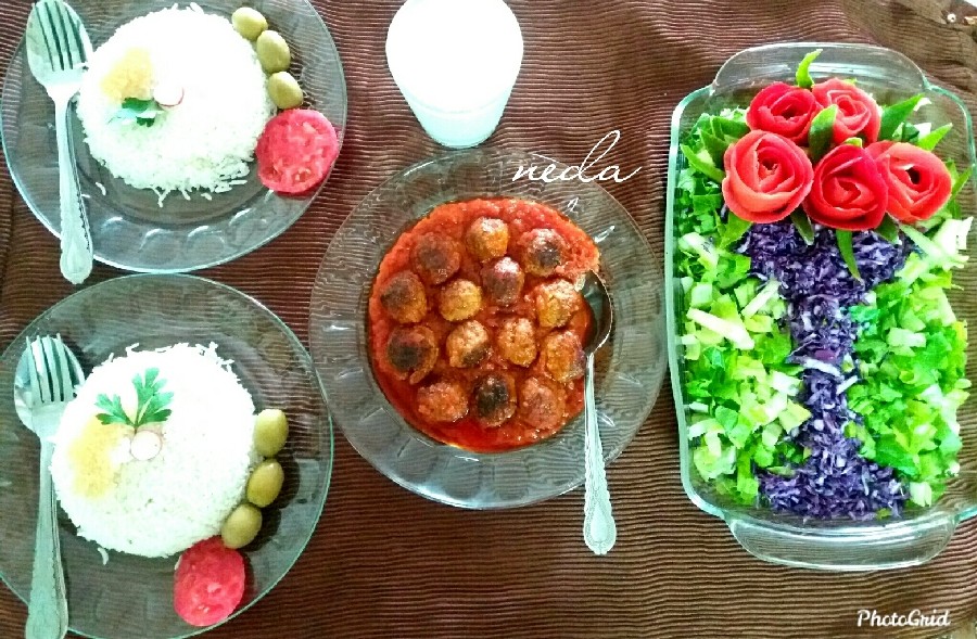عکس برنج و گوشت قلقلی