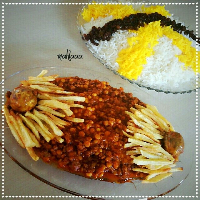 خورشت قیمه با گوشت چرخ کرده