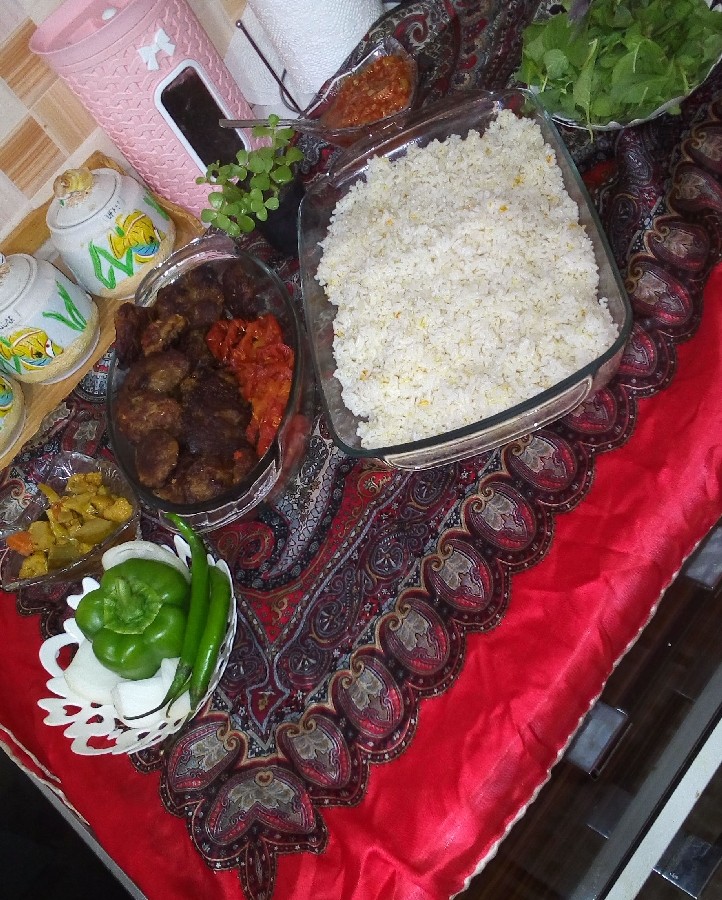 عکس سلام.دوستان عزیزم کتلت گوشت و پلوو ایرانی